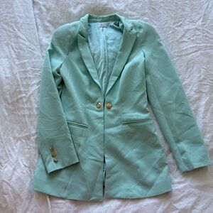 Oh Polly Teal and Gold Blazer Tailored Suit Jacket